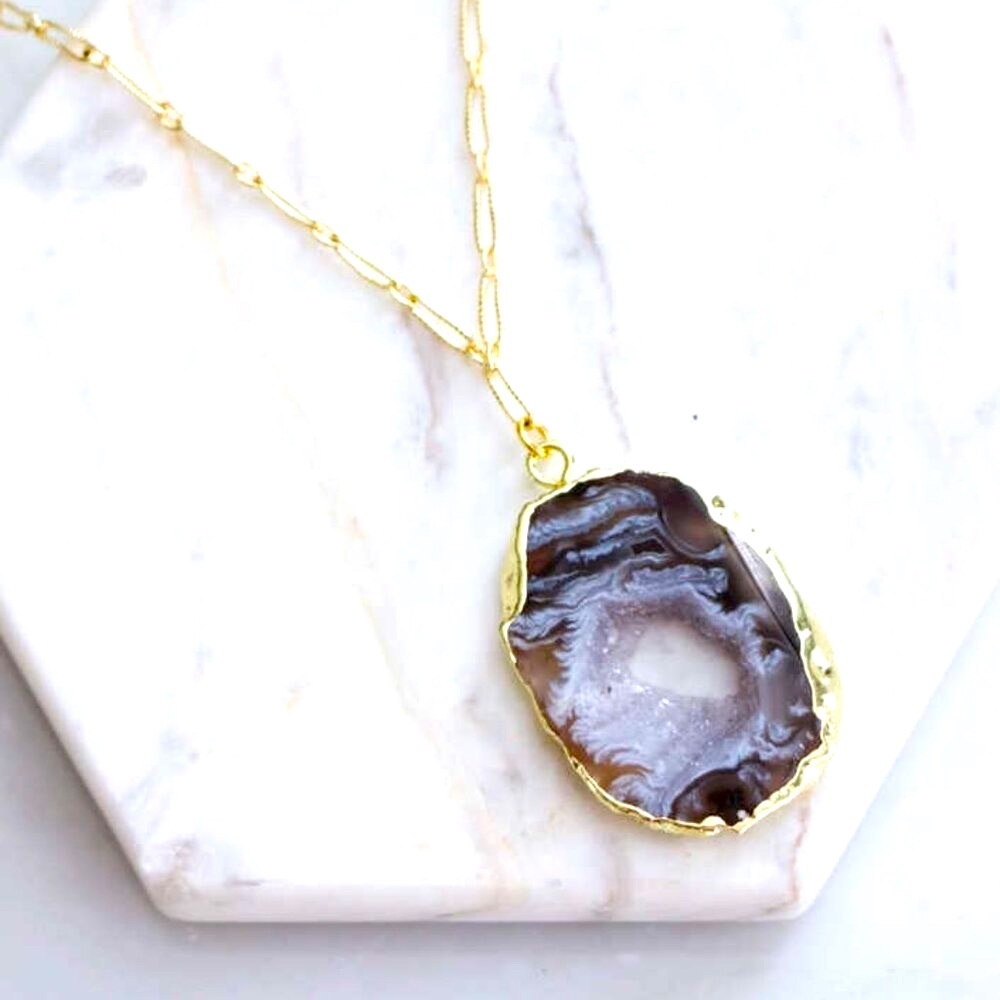 Geode Slice Necklace